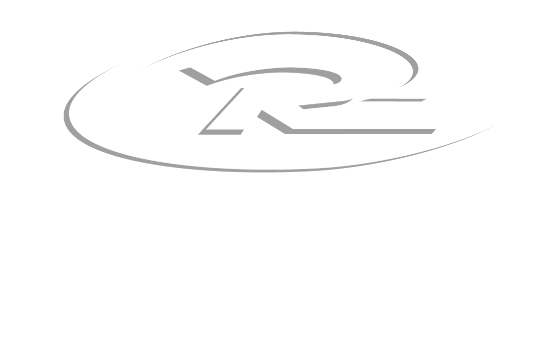 White logo: stylized 