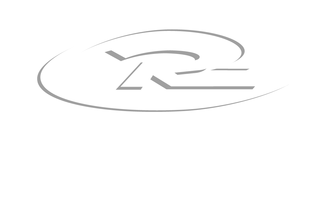 Grey logo with stylized letters 