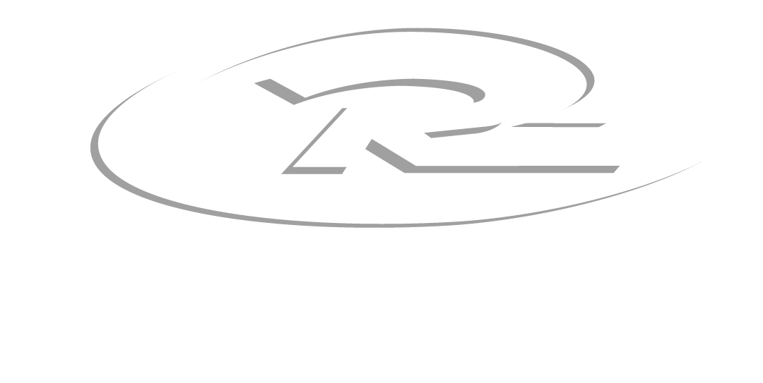 Grey logo with stylized letters