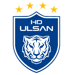 Ulsan HD Football Club logo: Blue shield with tiger, stars, and
