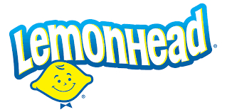 The logo for lemonhead with a smiling lemon on it