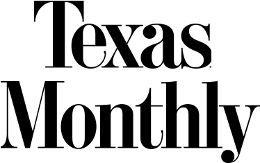 The logo for texas monthly is black and white.