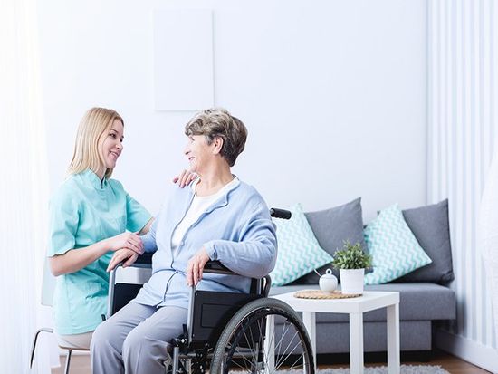 Nurse Assessing Old Woman — West Palm Beach, FL — A to Z Senior Care, LLC