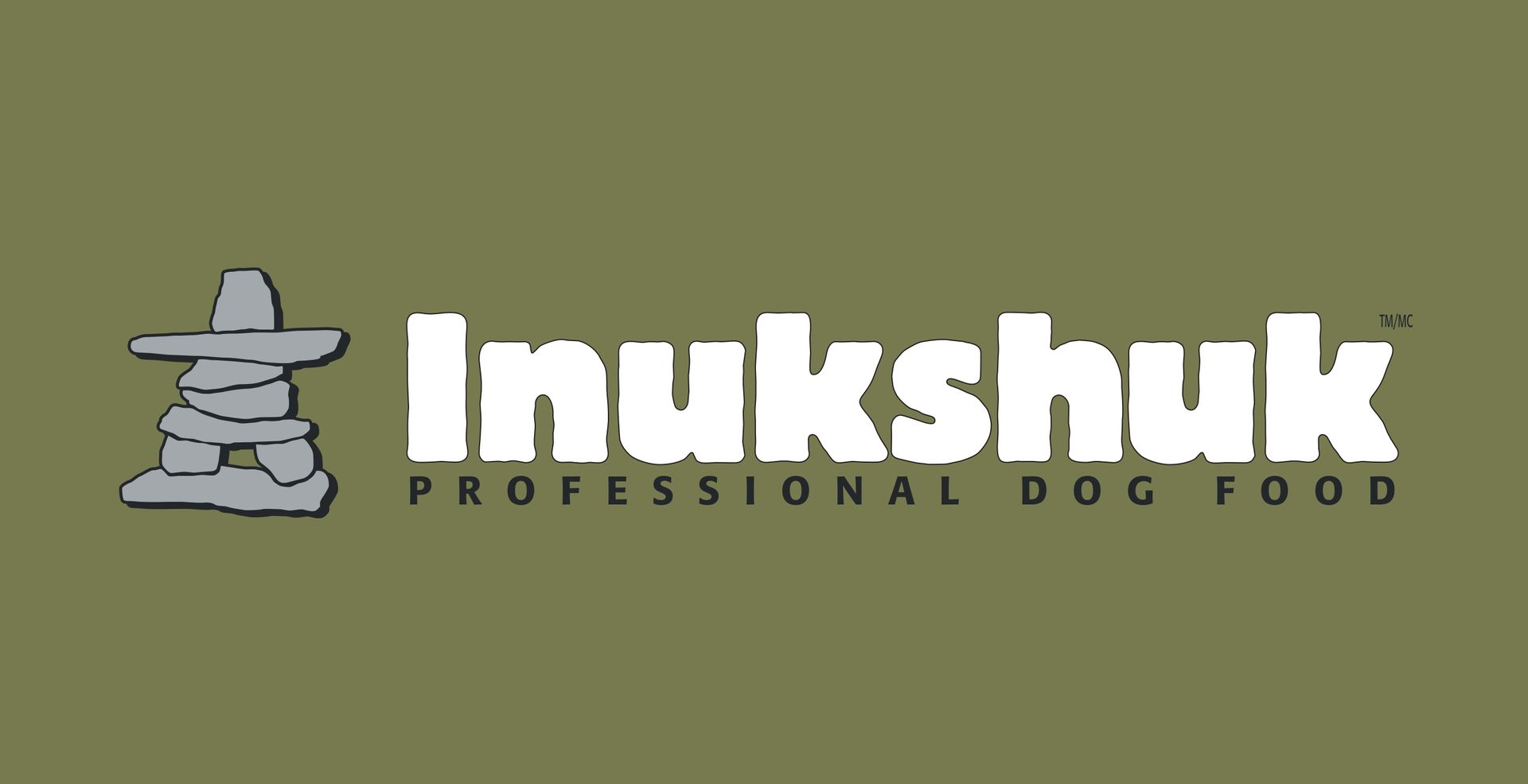 A logo for inukshuk professional dog food