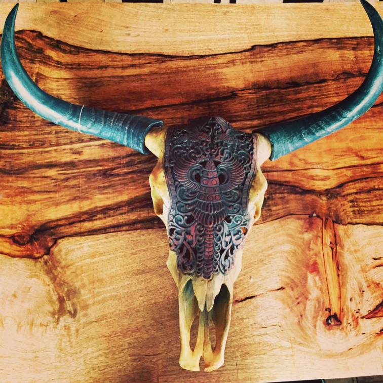 Skull with engraving