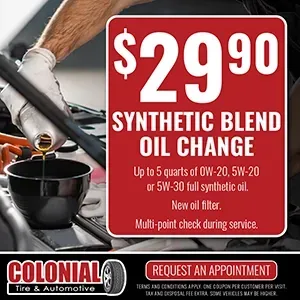 $54.95 OIL, OIL FILTER AND TIRE ROTATION - Colonial Tire & Automotive