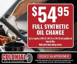 $54.95 OIL, OIL FILTER AND TIRE ROTATION - Colonial Tire & Automotive