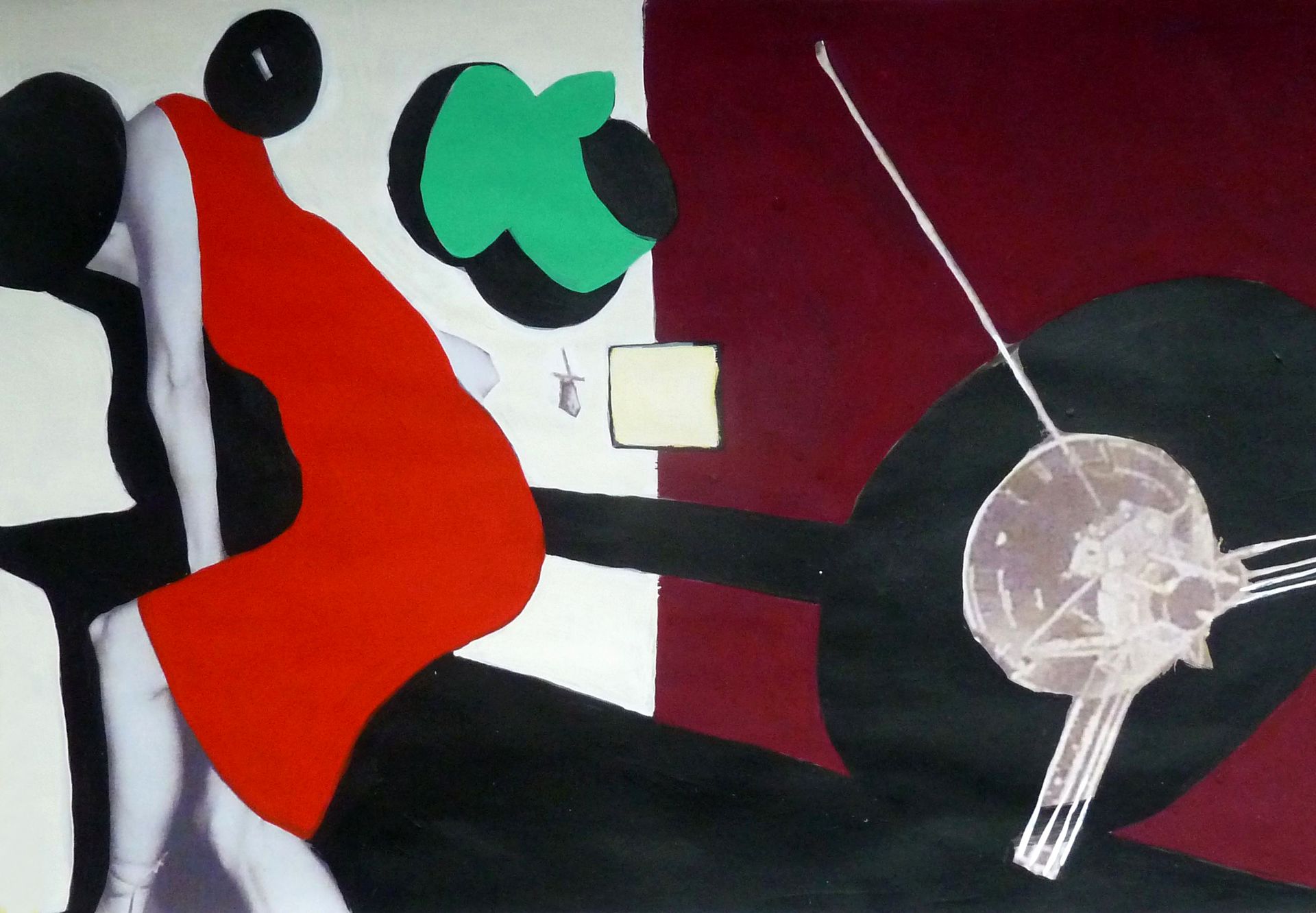 Andrea Friedli, schilderij, malerei, kunst, illustratie, illustration, art, Een schilderij van een vrouw in een rode jurk, space, Andrea Friedli