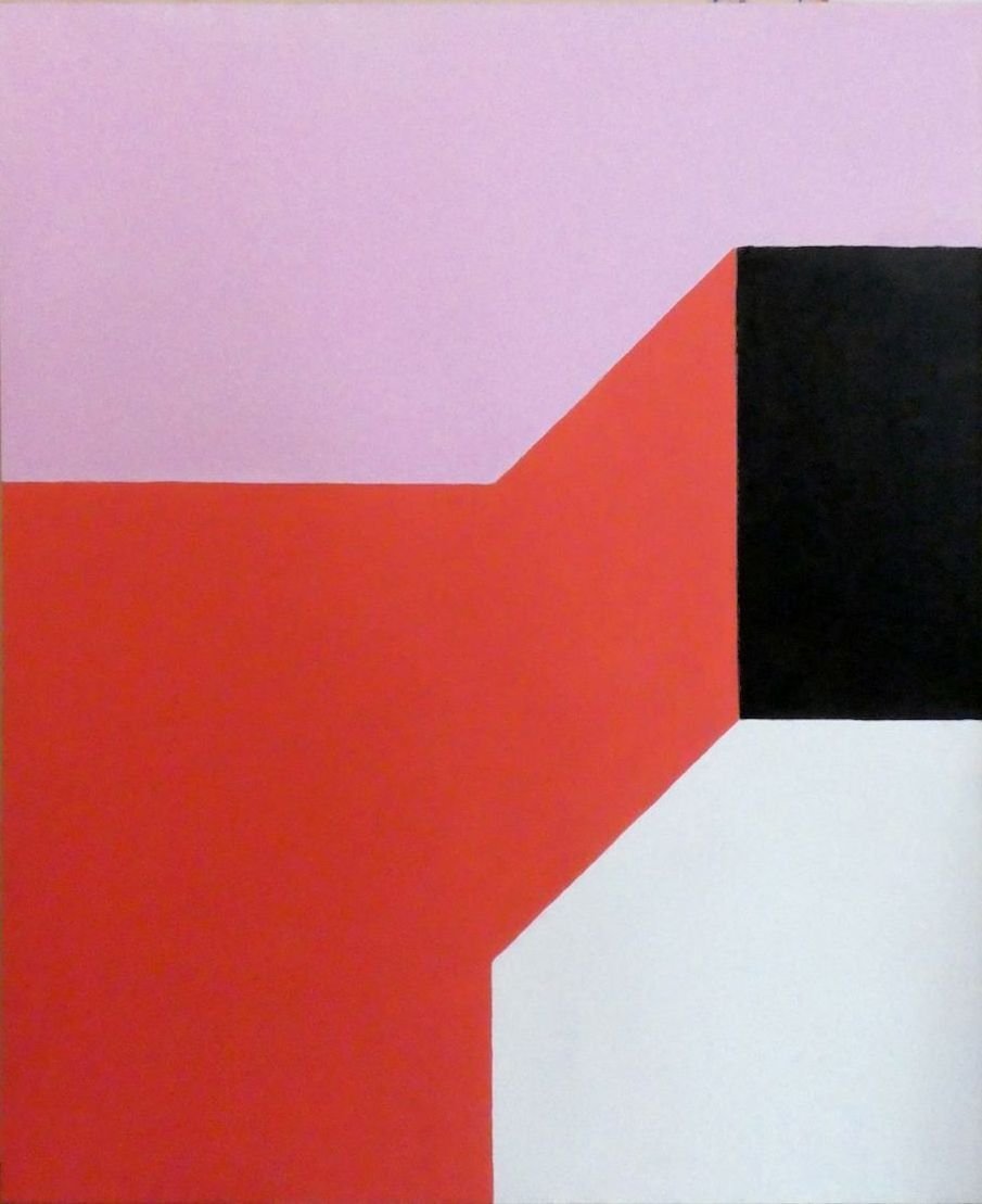 Andrea Friedli, schilderij, malerei, kunst, illustratie, illustration, art, Een schilderij van een rood-wit-zwart vierkant, Necker Kubus, Andrea Friedli