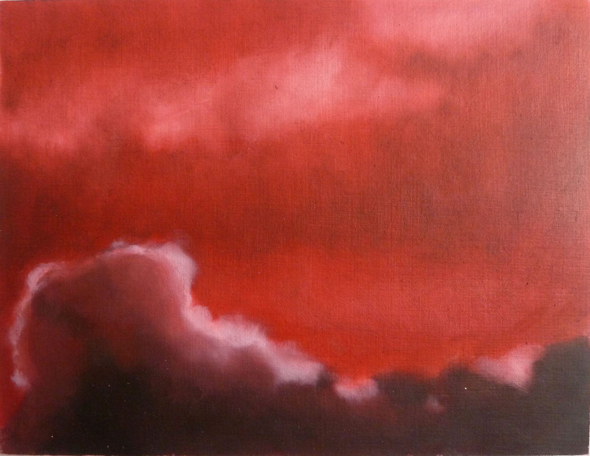 Andrea Friedli, schilderij, malerei, kunst, illustratie, illustration, art,  schilderij van een wolk in een rode lucht, Andrea Friedli