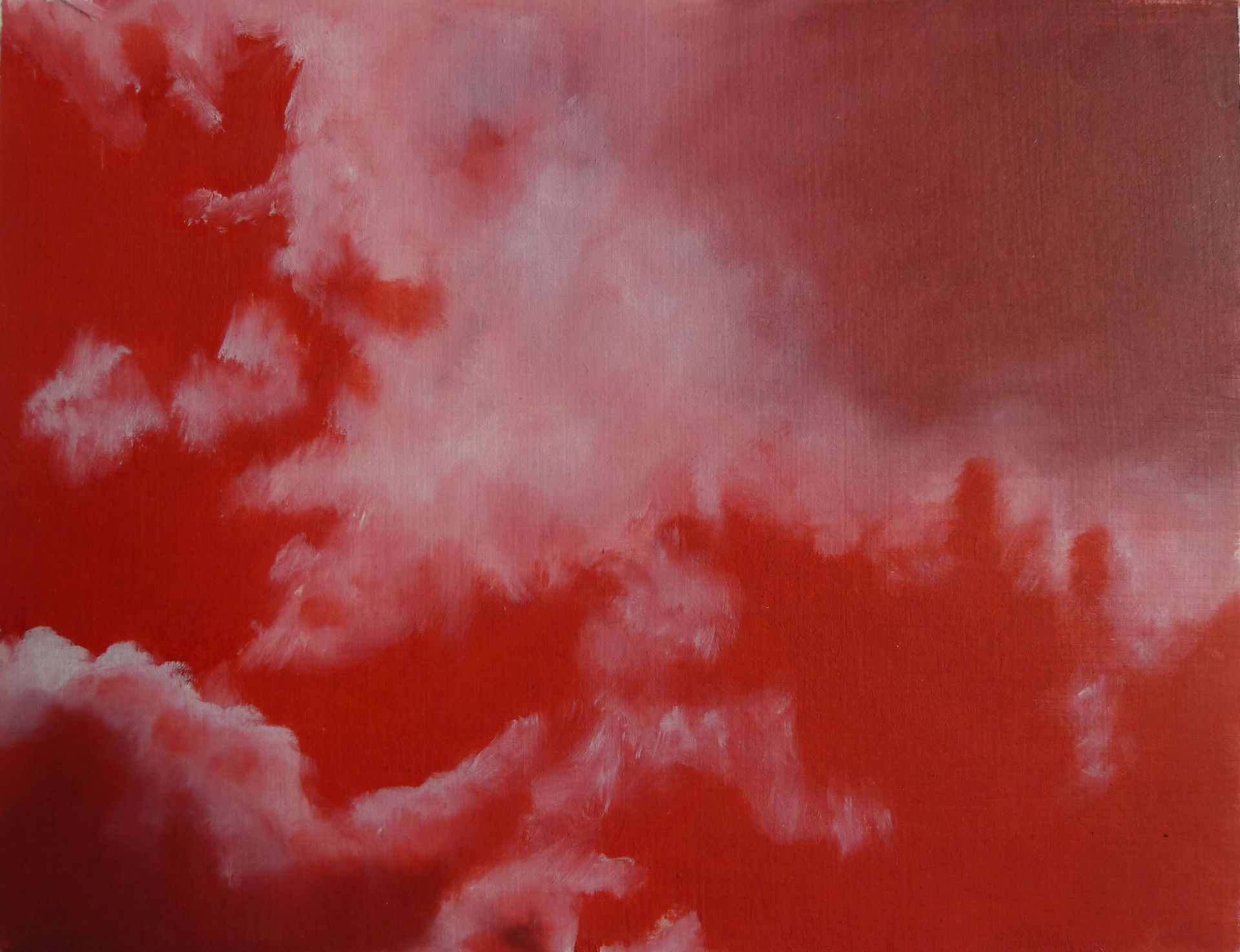 Andrea Friedli, schilderij, malerei, kunst, illustratie, illustration, art, Olieverfschilderij van rode wolken