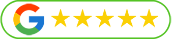 A google logo with five stars on it.