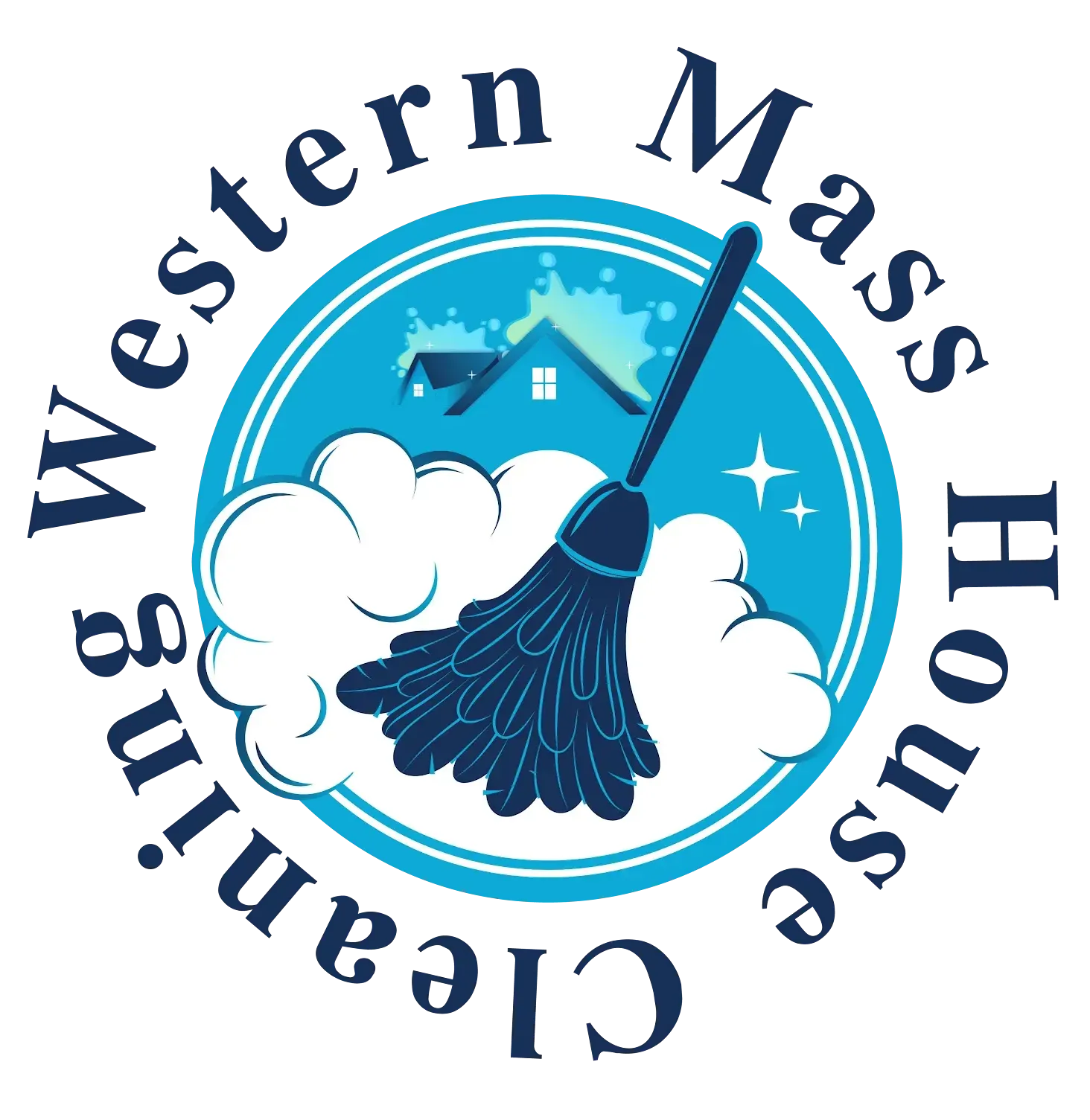 A logo for a cleaning company called  Western Mass House Cleaning