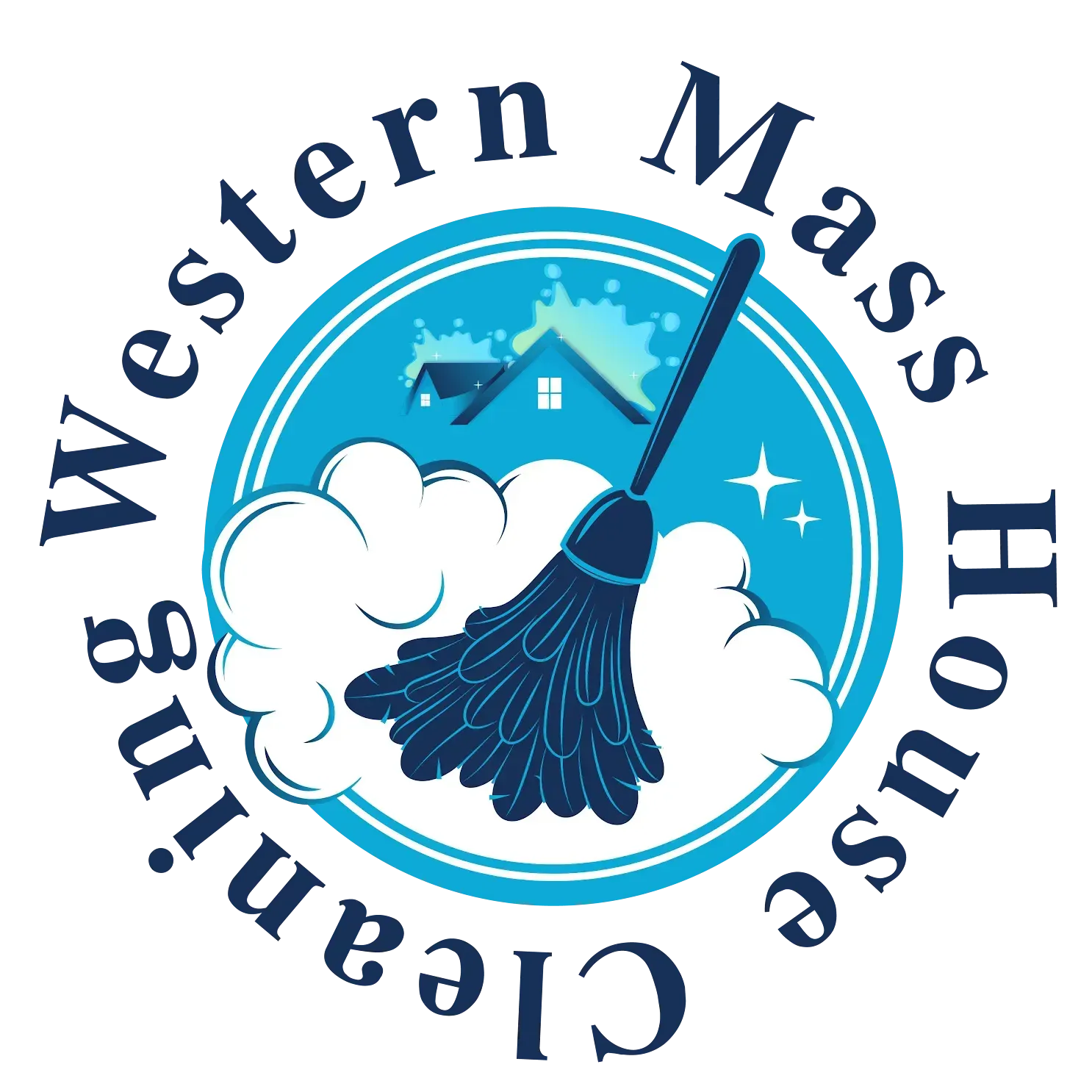 A logo for a cleaning company called  Western Mass House Cleaning