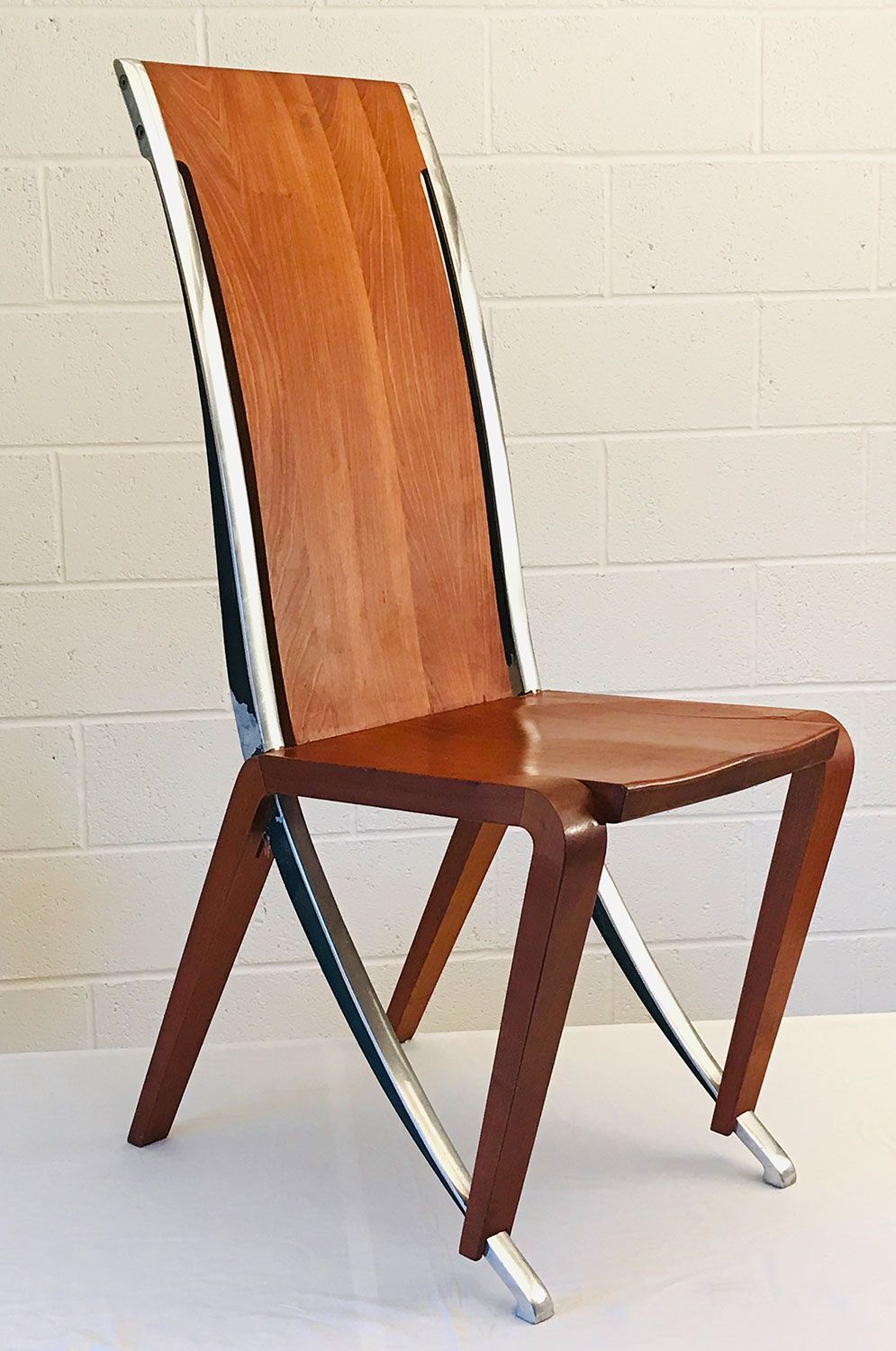 Anetlope is wooden chair with metal legs designed and handcrafted by sebastian blakeley designs