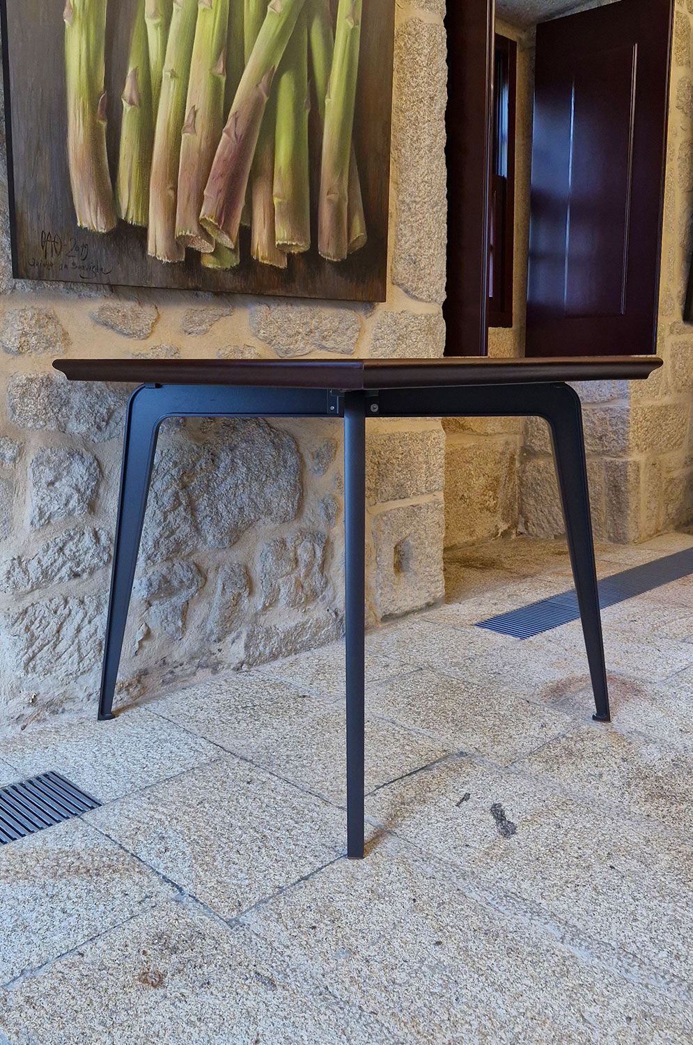a handcrafted high end café table