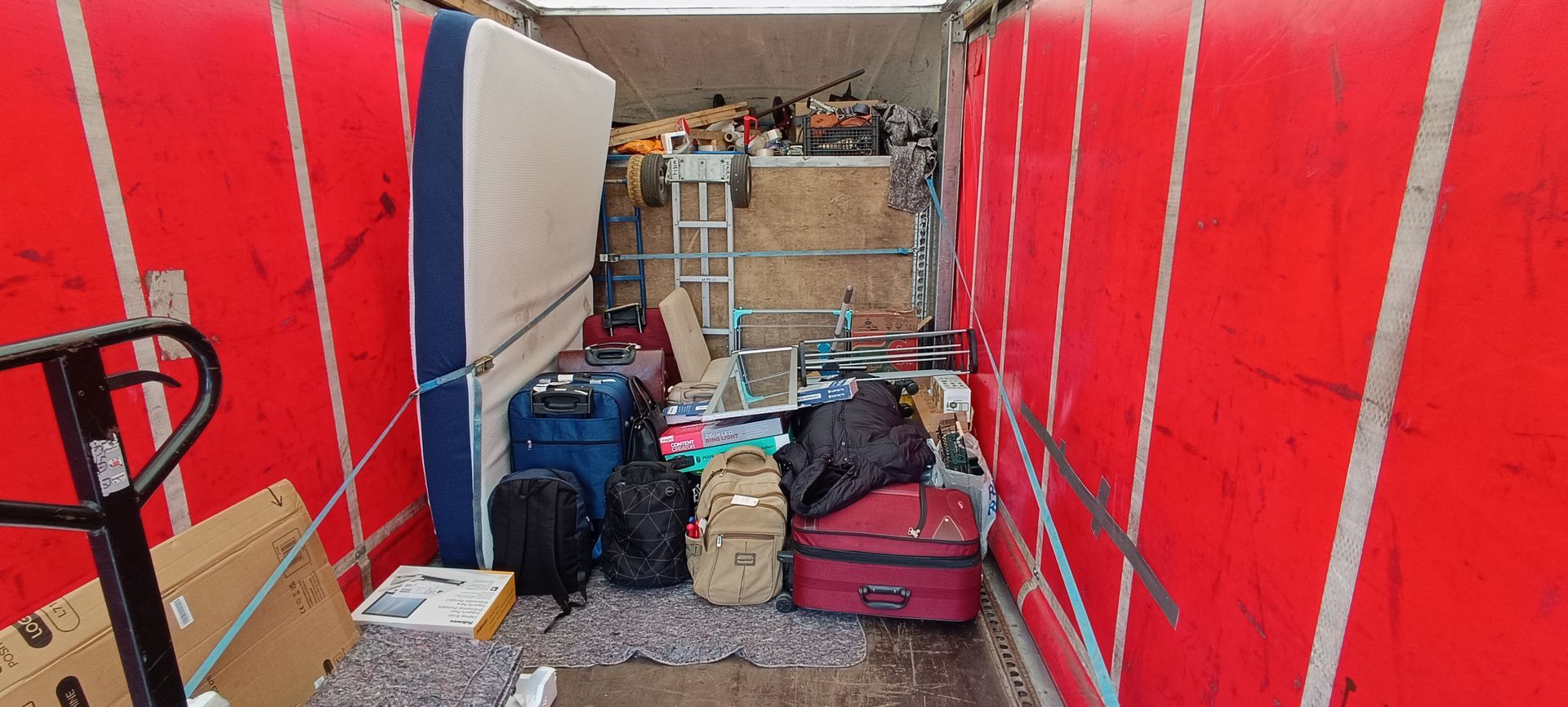 Camping bags and equipment move.