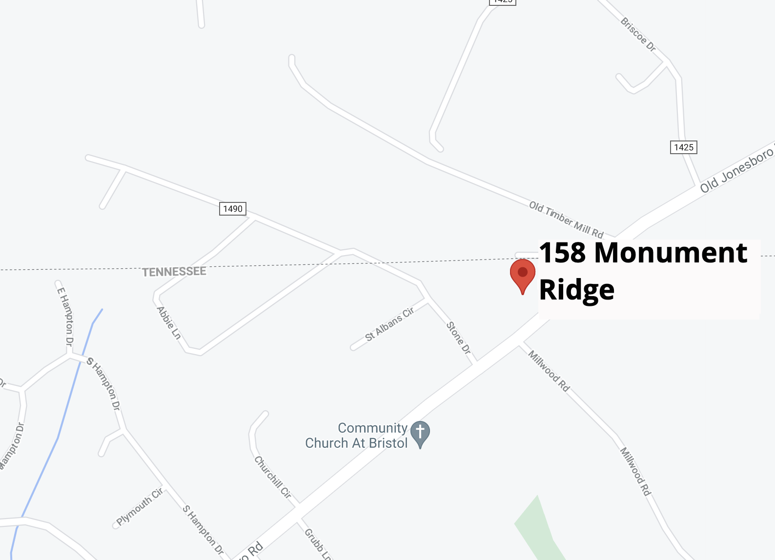 158 Monument Ridge, Bristol, TN 37620 Google Maps Image linking to Google Maps Directions