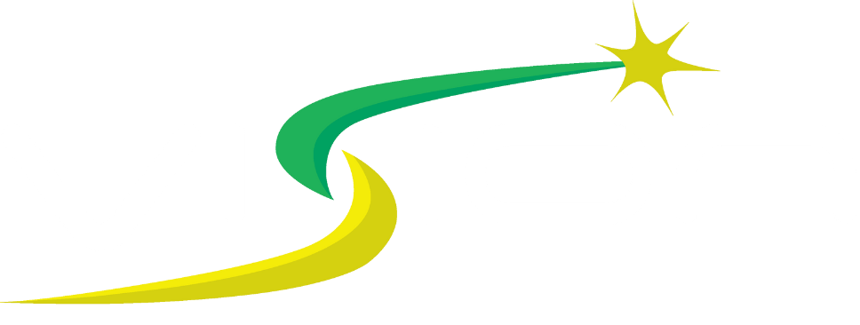 Vision logo with black text and green/yellow swoosh with a starburst.