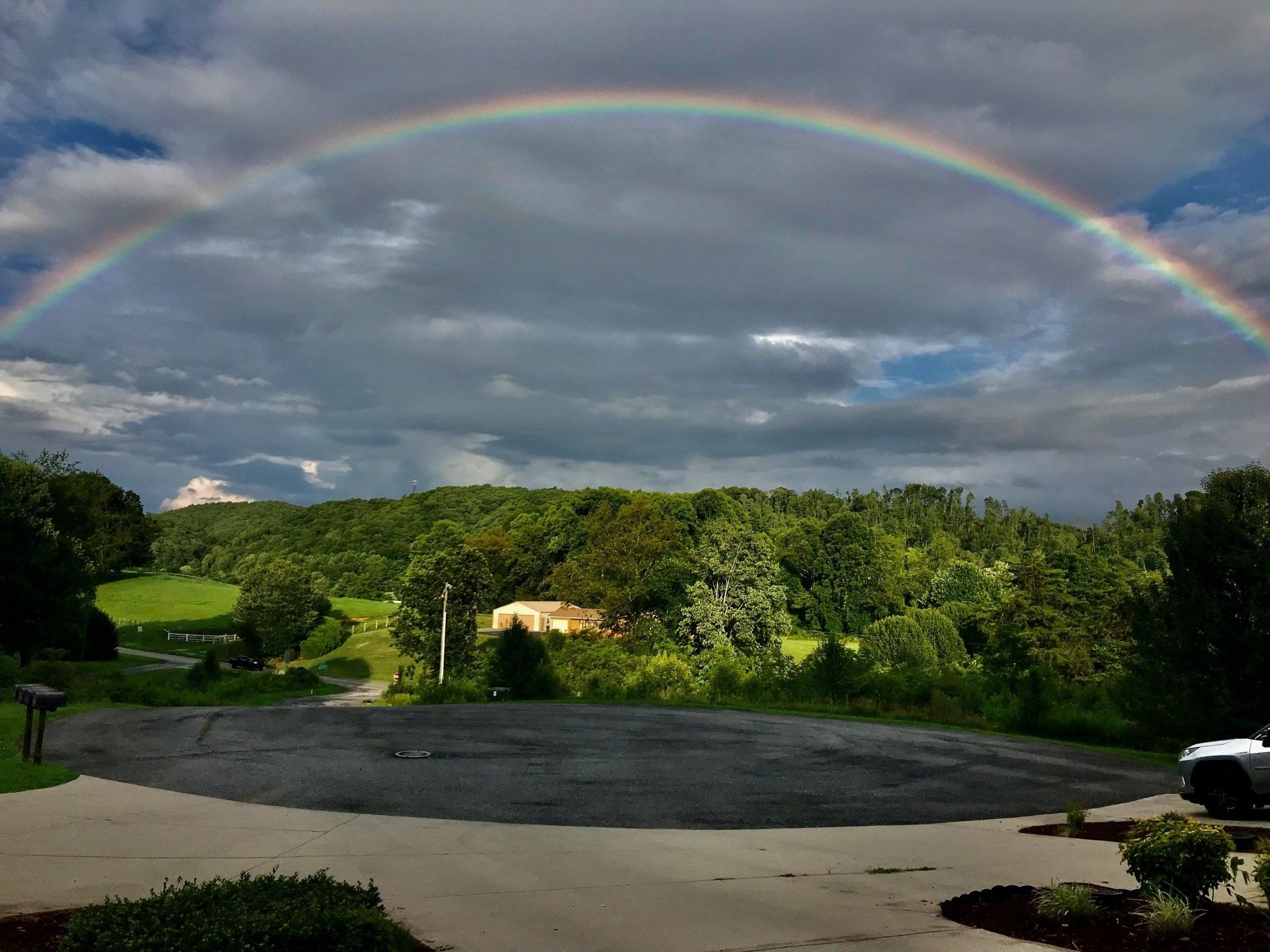 153 Monument Ridge Bristol, TN 37620 Front Porch View of the Holston Mountains with a rainbow overarching