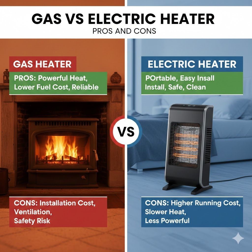gas vs electric heater