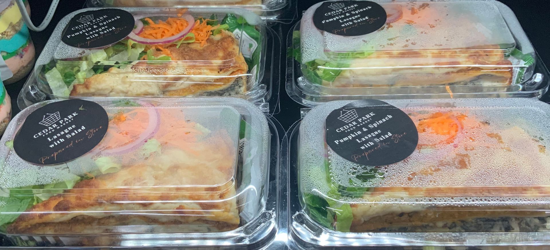 Four Clear-Lidded Sandwich Meal Boxes with Greens — Cedar Park Supermarket In Taranganba, QLD