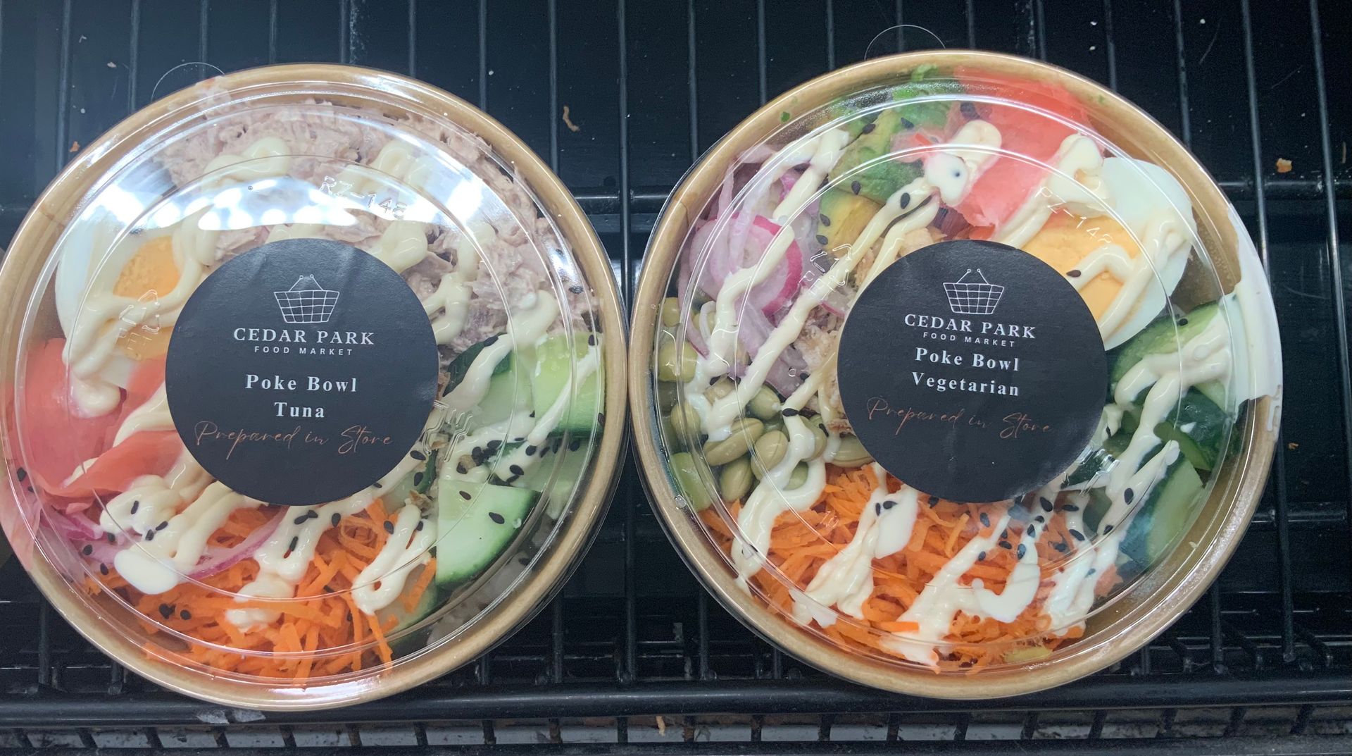 Two Clear-Lidded Salad Bowls with Colourful Vegetables — Cedar Park Supermarket In Taranganba, QLD