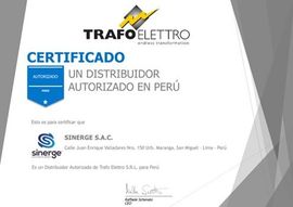 A certificate that says ' certificado un distribuidor autorizado en peru ' on it