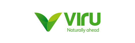 Logotipo de Viru naturalmente adelante sobre un fondo blanco