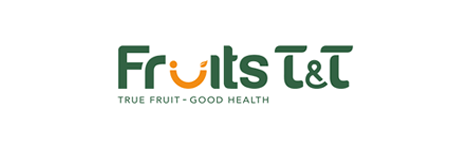 Un logotipo para frutas t & t, una empresa que vende frutas y verduras.