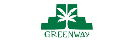 Un logotipo de vía verde con una palmera.