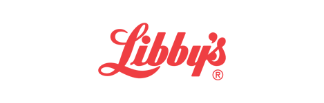 El logotipo de Libby es rojo y blanco sobre un fondo blanco.
