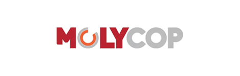 El logotipo de Mollycop es rojo y gris sobre un fondo blanco.