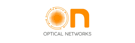 El logotipo de las redes ópticas es naranja y blanco.