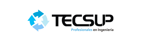 Se muestra un logotipo de Tecsup sobre un fondo blanco.