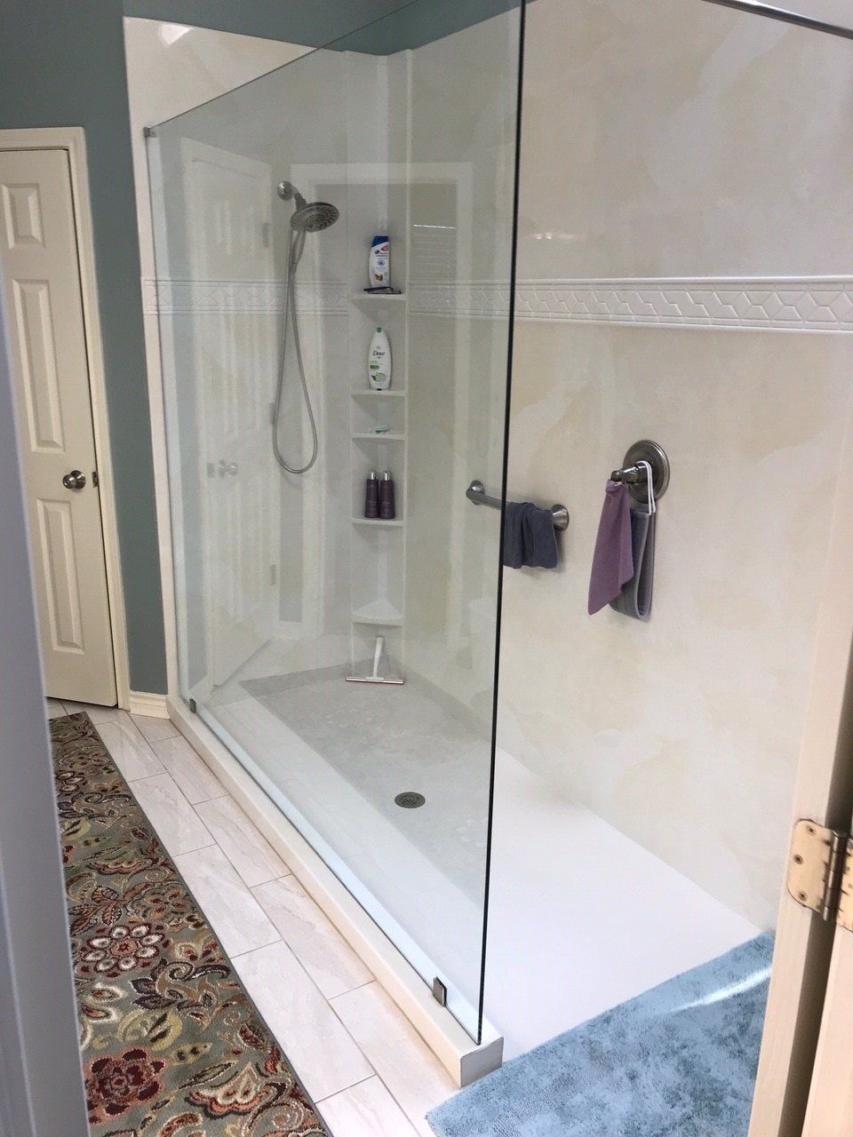 Walk in Shower with Santa Fe Listello Accent Trim