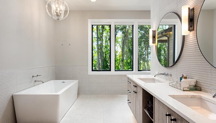 Steps of Remodeling — Spacious White Bathroom in Fresno, CA