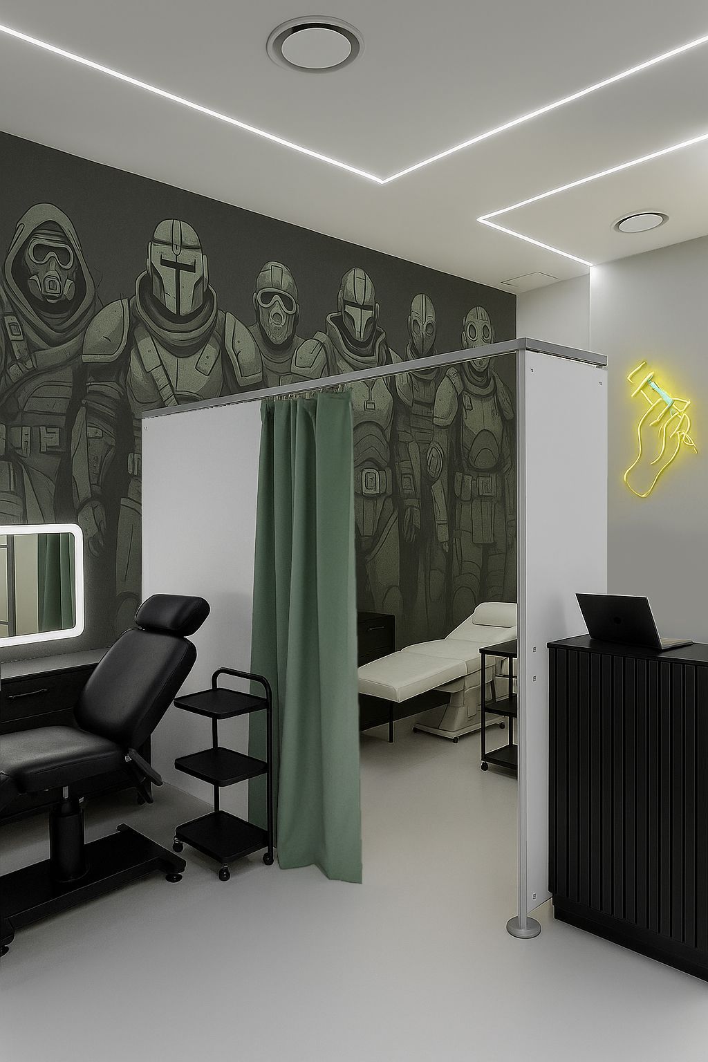 Le cabine degli studi di tatuaggi