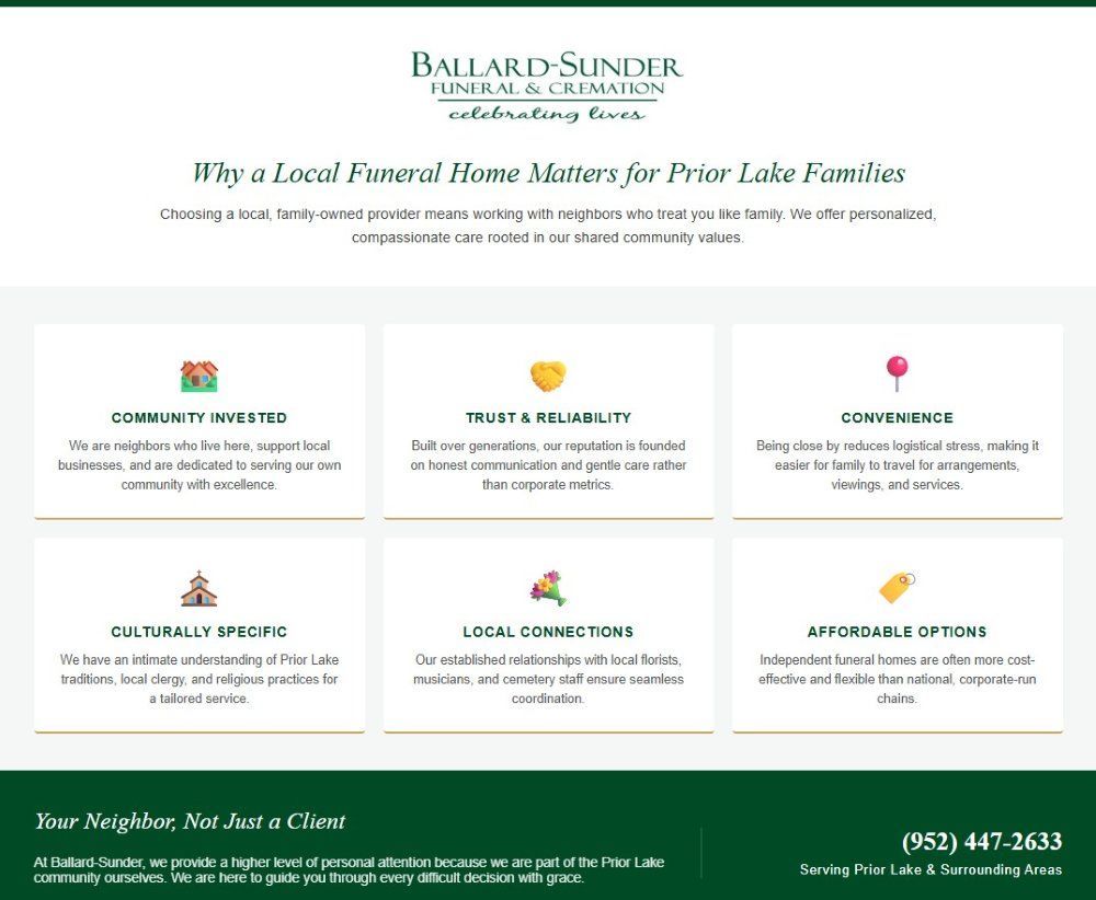 A guide explaining why choosing a Prior Lake, MN funeral home and cremations offers community connection, trust, and personalized care.