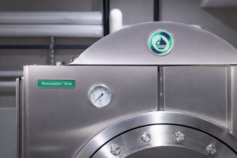 Stainless steel water cremation chamber used for eco-friendly Prior Lake, MN water cremation services in a modern facility.