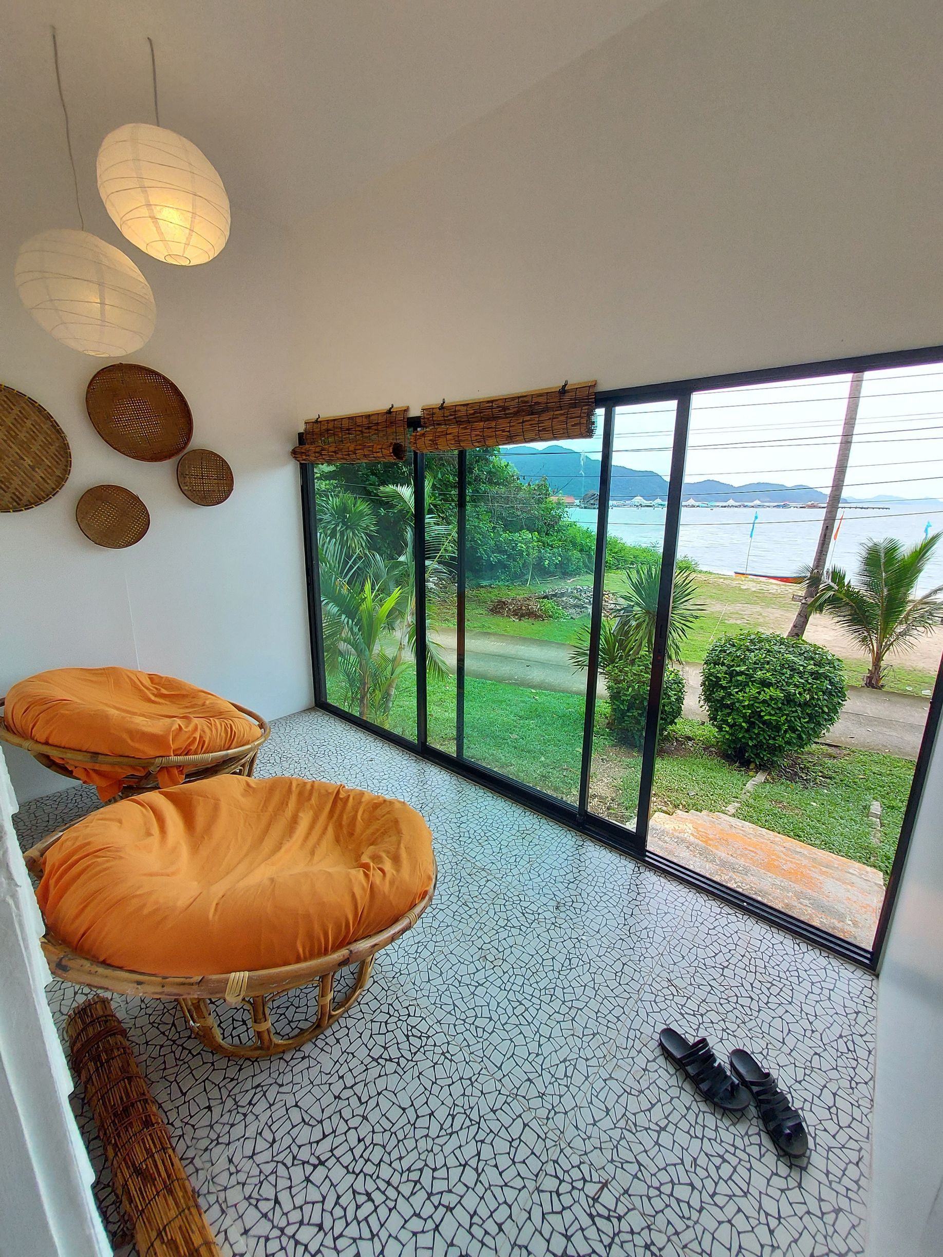 View from garden room with patio