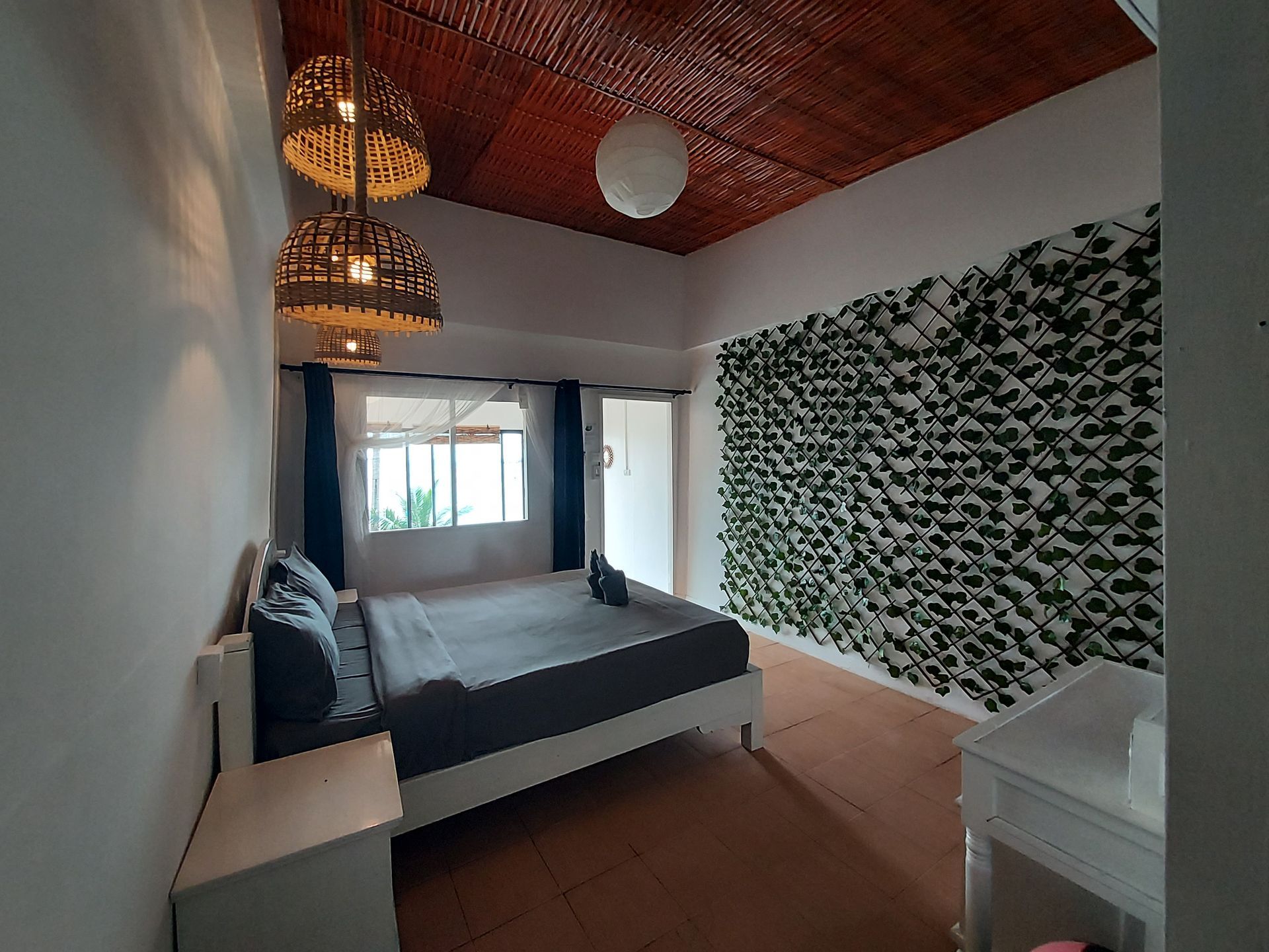 inside garden room with patio