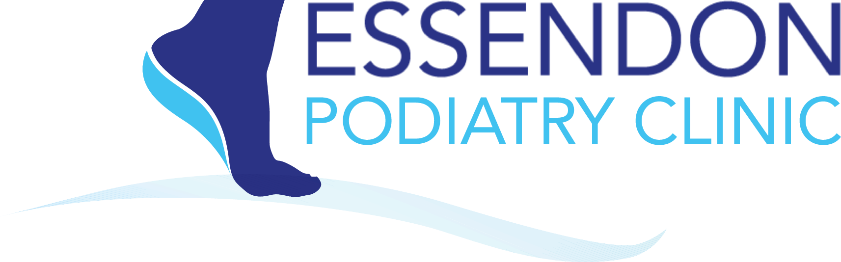 A logo for a podiatry clinic with a foot on it.