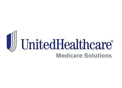 The logo for united healthcare is blue and white and has a shield on it.