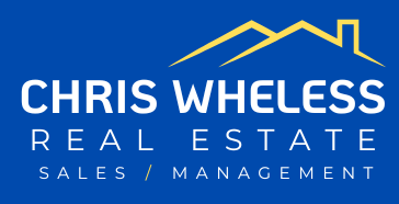 The logo for chris wholes real estate sales and management