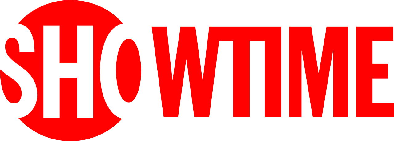 the showtime logo is red and white on a white background .