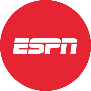 a red circle with the espn logo on it