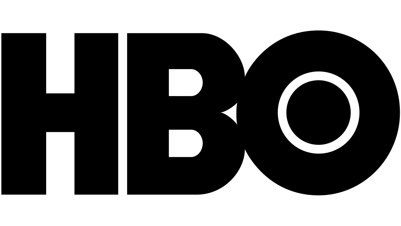 a black and white logo for hbo on a white background .