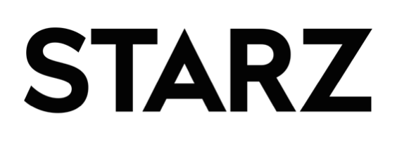 the starz logo is black and white on a white background .