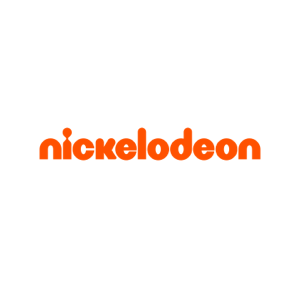 the nickelodeon logo is orange on a white background